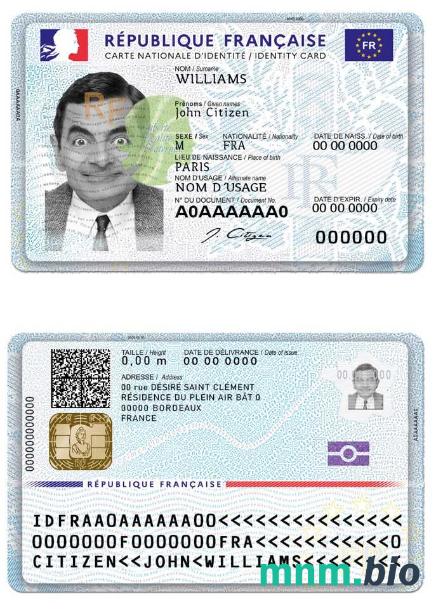 Szablon krajowej karty identyfikacyjnej Francji w formacie PSD, w pełni edytowalny (marzec 2021 – obecnie)